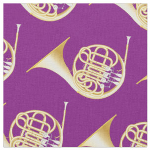 French Horns Music Musician Room Decor Purple Fabric