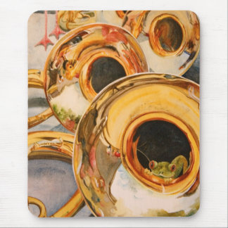 French Horns Musician Funny Frog Escape Artist Mouse Mat