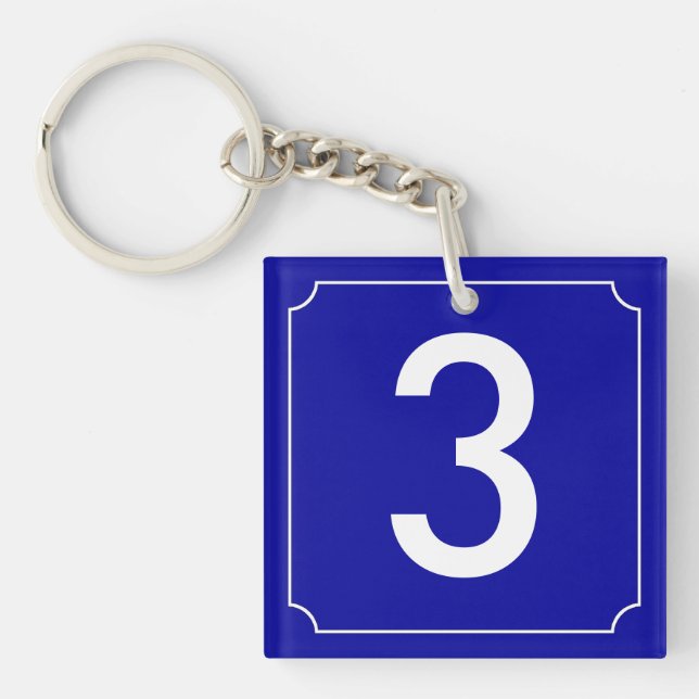 French House Number Key Ring (Front)