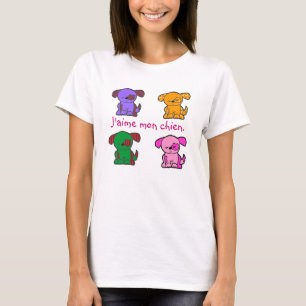 French - I love my dog - style shirt