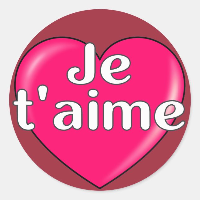 French - I love you Classic Round Sticker (Front)