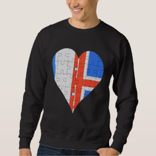 French Icelandic Flag Heart Sweatshirt