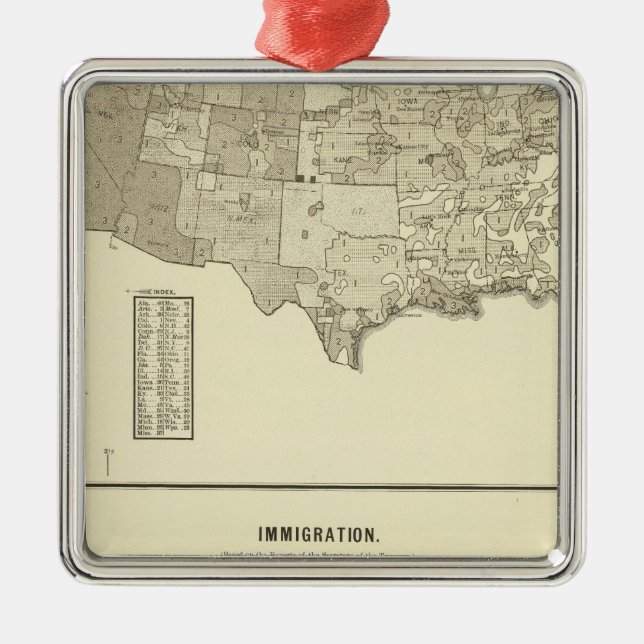French Immigration Metal Tree Decoration (Front)
