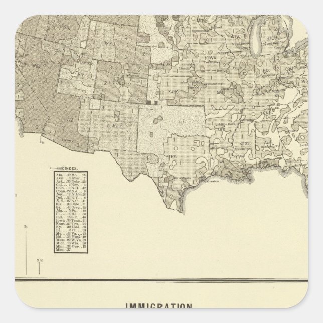 French Immigration Square Sticker (Front)