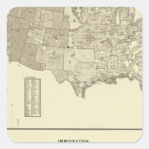 French Immigration Square Sticker