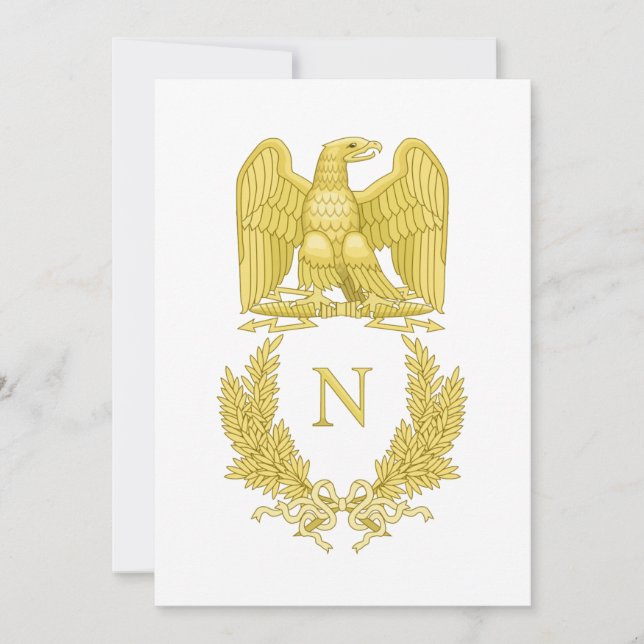 French Imperial Emblem Napoleon I invitation card (Front)