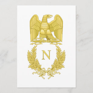 French Imperial Emblem Napoleon I invitation card
