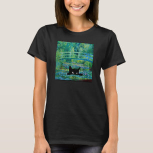 French Impressionist Water Lilies Japanese Bridge  T-Shirt