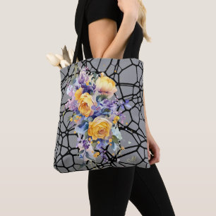 French Inspiration Chic Yellow Artistic Roses Tote Bag