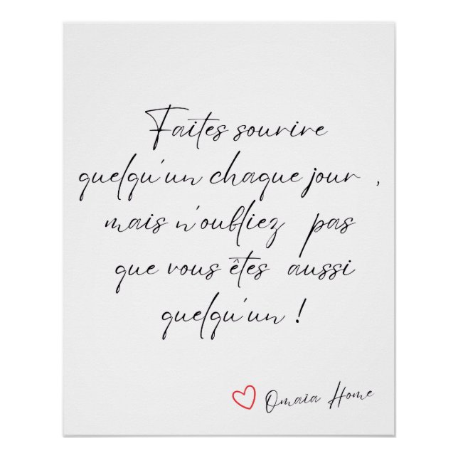 French Inspirational Quote Wall Art (Front)