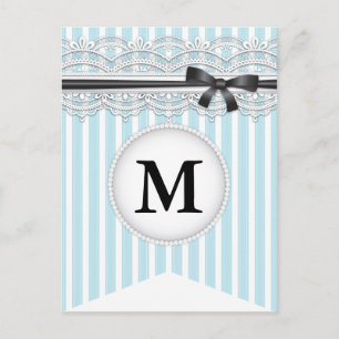 French Inspired Chic Lace Bunting Banner Post Card