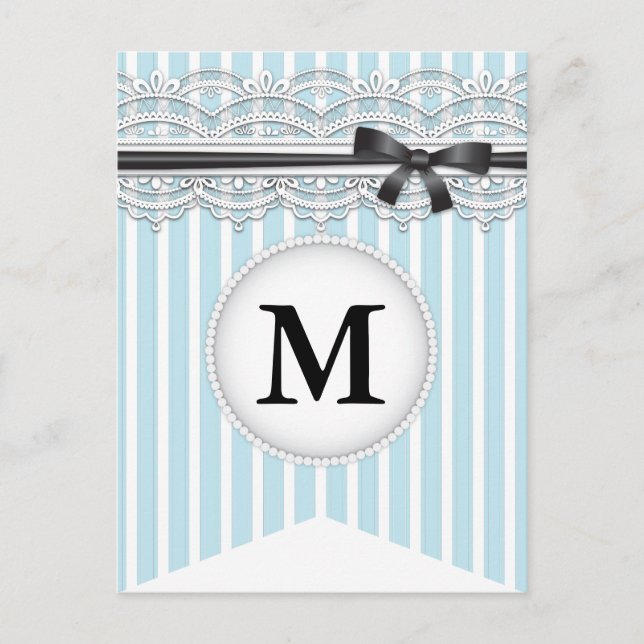 French Inspired Chic Lace Bunting Banner Post Card (Front)