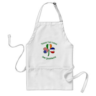 French Irish American Flags Shamrock Your Name Standard Apron