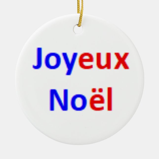 french joyeux noel ceramic tree decoration (Front)