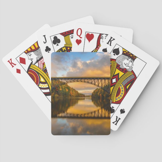 French King Bridge in Fall Playing Cards (Back)