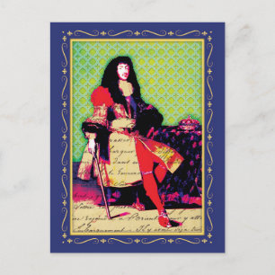 French King Louis XIV the Great Sun King Postcard