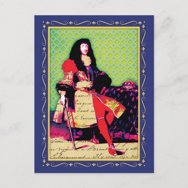 French King Louis XIV the Great Sun King Postcard (Front)