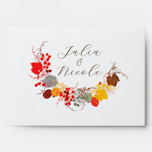 French Kissed Sweet Berry Grapes Flowers Wedding Envelope