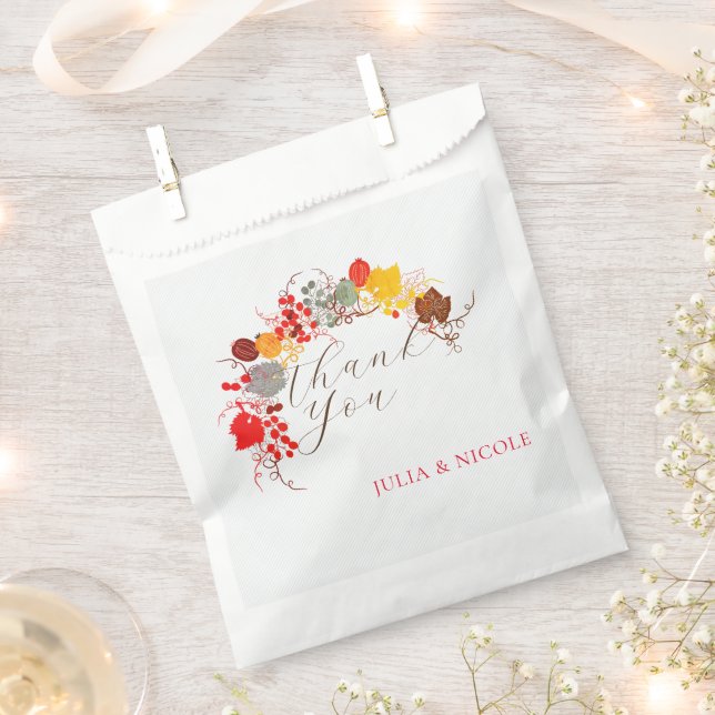 French Kissed Sweet Berry Grapes Flowers Wedding Favour Bags (Clipped)