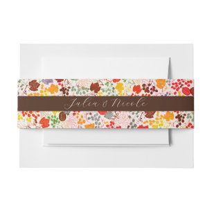 French Kissed Sweet Berry Grapes Flowers Wedding Invitation Belly Band