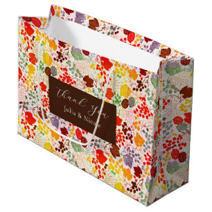 French Kissed Sweet Berry Grapes Flowers Wedding Large Gift Bag