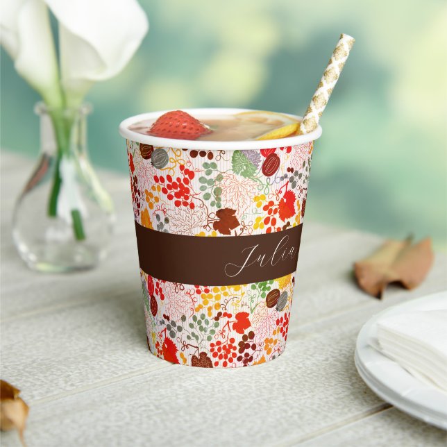 French Kissed Sweet Berry Grapes Flowers Wedding Paper Cups (Insitu)