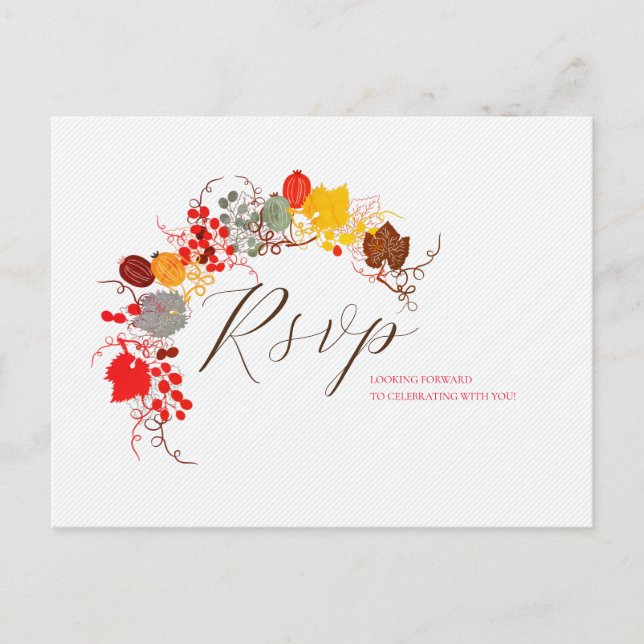 French Kissed Sweet Berry Grapes Flowers Wedding Postcard (Front)