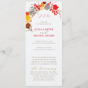 French Kissed Sweet Berry Grapes Flowers Wedding Programme
