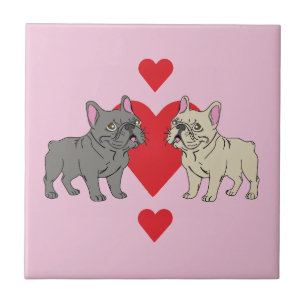 French Kisses Frenchies Tile