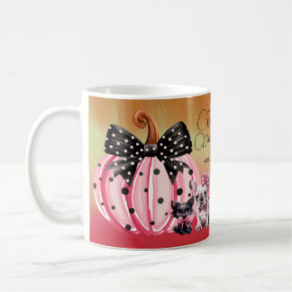 French Kisses Hallloween Bulldog Cat quote pink Coffee Mug