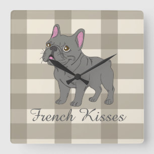 French Kisses Square Wall Clock
