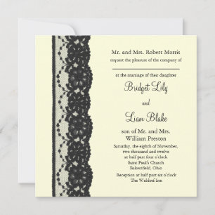 French Lace 2 Wedding Invitation (ivory)