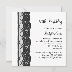 French Lace Birthday Invitation (white)