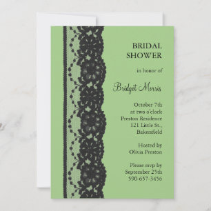 French Lace Bridal Shower (green) Invitation