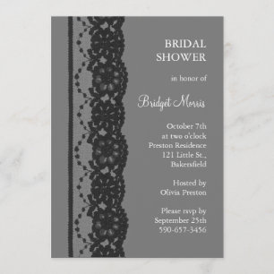 French Lace Bridal Shower (grey) Invitation