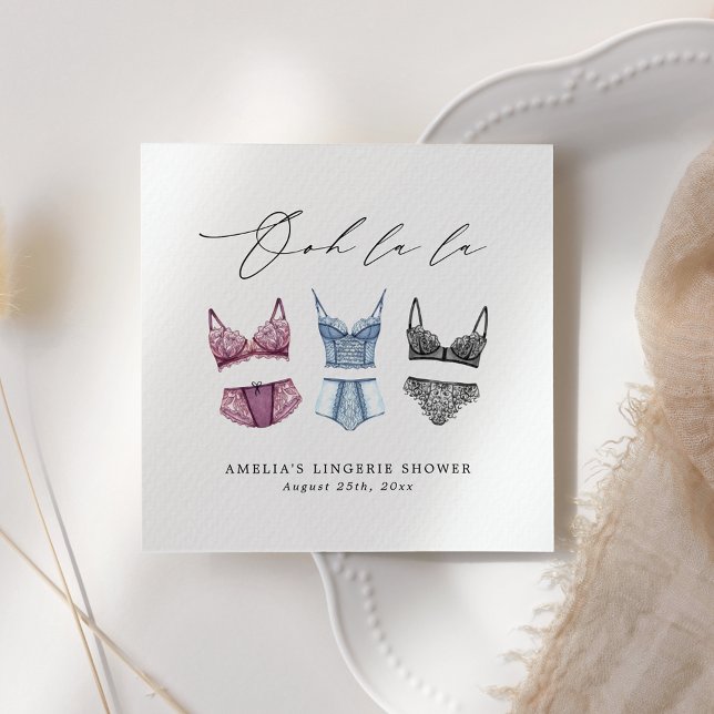 French Lace Lingerie Bridal Shower Napkin (Creator Uploaded)
