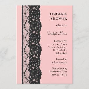 French Lace Lingerie Shower (pink) Invitation