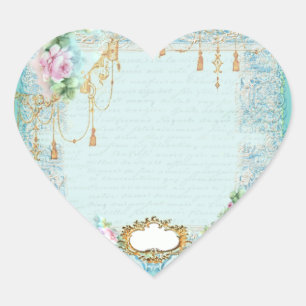 French Lace & Pink Roses Sticker Tags
