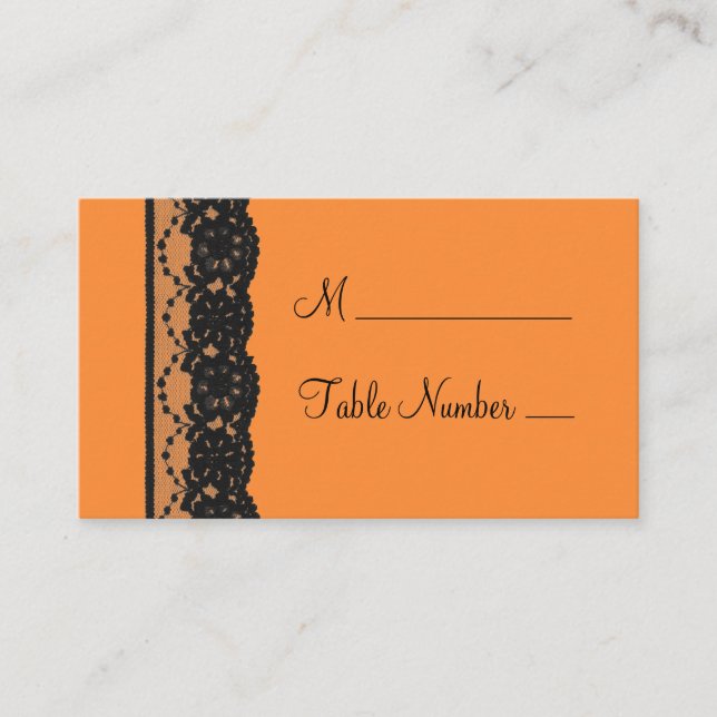 French Lace Place Card (orange) (Front)