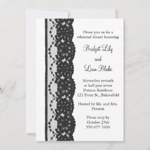 French Lace Rehearsal Dinner (white) Invitation