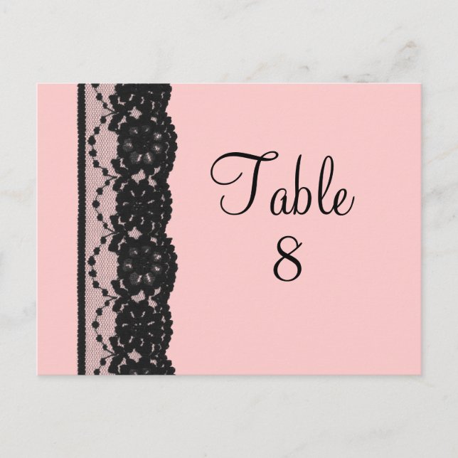 French Lace Table Numer Postcard (pink) (Front)