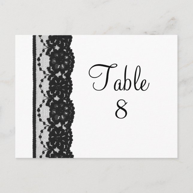French Lace Table Numer Postcard (white) (Front)