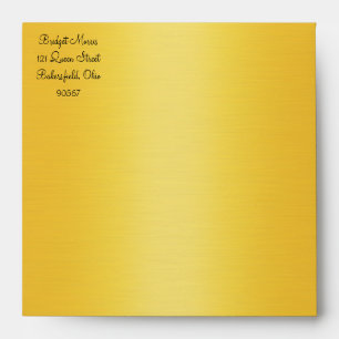 French Lace Wedding Invitation Envelope in gold