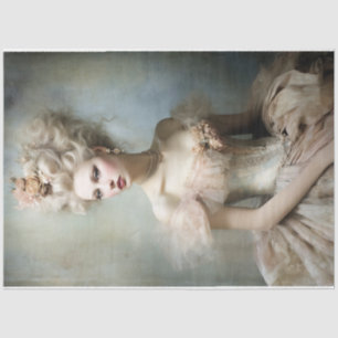 French Lady Old Fashioned Feminine Beauty Portrait Tissue Paper