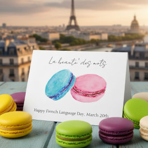 French Language Day March 20 Macarons Card