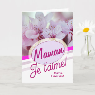 French Language Maman Je T'aime for Mothers Card