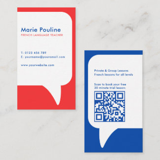 French Language Teacher Business Card