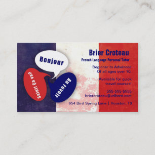 French Language Tutor Business Card