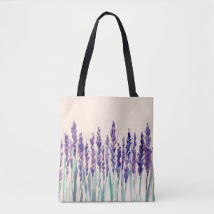 French lavander watercolor tote bag