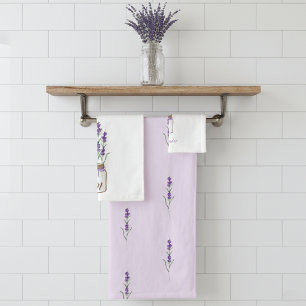 French Lavender Botanical Bath Towel Set